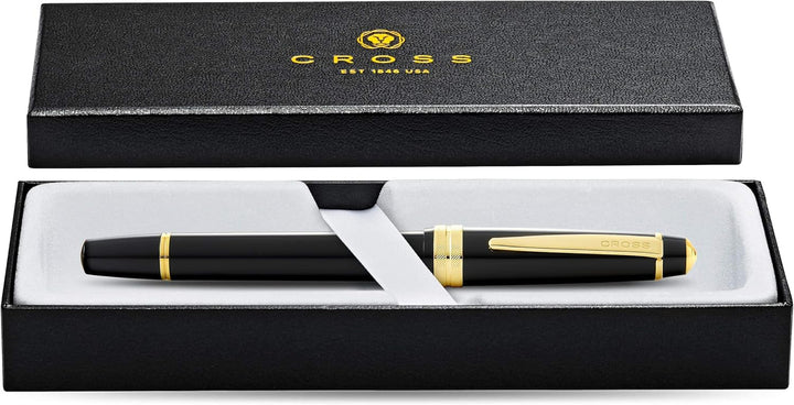 Cross Bailey Light Füllfederhalter (Federstärke F, inkl. Geschenkverpackung) Schwarz-Lack mit goldfa
