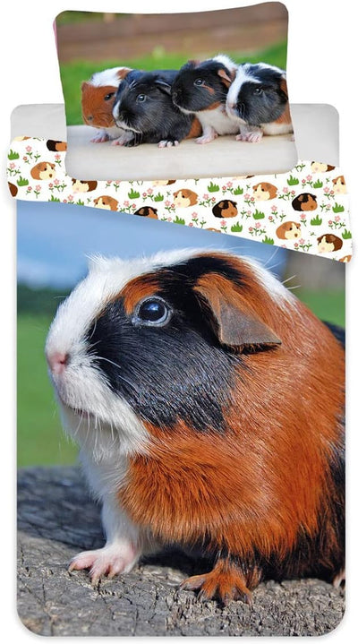 Jerry Fabrics Kinder Jugend Bettwäsche mit Wendemotiv Meerschweinchen Guinea Pig Haustier, Bettdecke