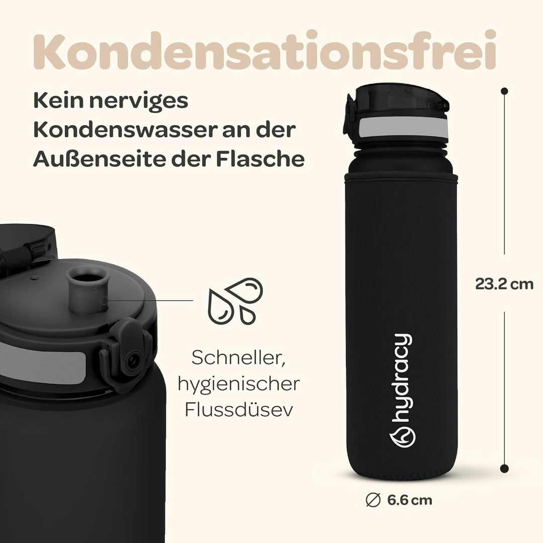 Hydracy Trinkflasche mit Fruchteinsatz - 500ml Wasserflasche - BPA-freie Trinkflasche mit Zeitmarkie