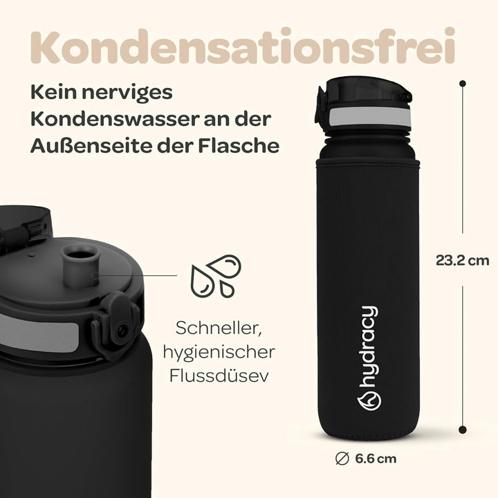 Hydracy Trinkflasche mit Fruchteinsatz - 500ml Wasserflasche - BPA-freie Trinkflasche mit Zeitmarkie