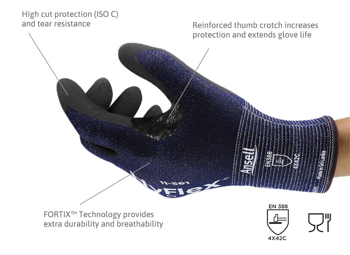 Ansell HyFlex 11-561 Schnittschutz-Handschuhe, Atmungsaktive Nitril-beschichtung, Höchste Weiterreis