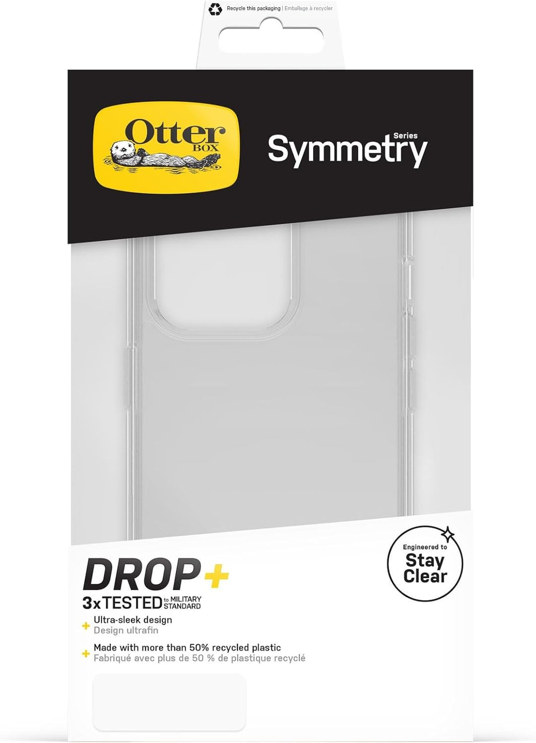 OtterBox Symmetry Clear Hülle für iPhone 14 Pro, sturzsicher, schützende Hülle, 3X antimikrobiell, T
