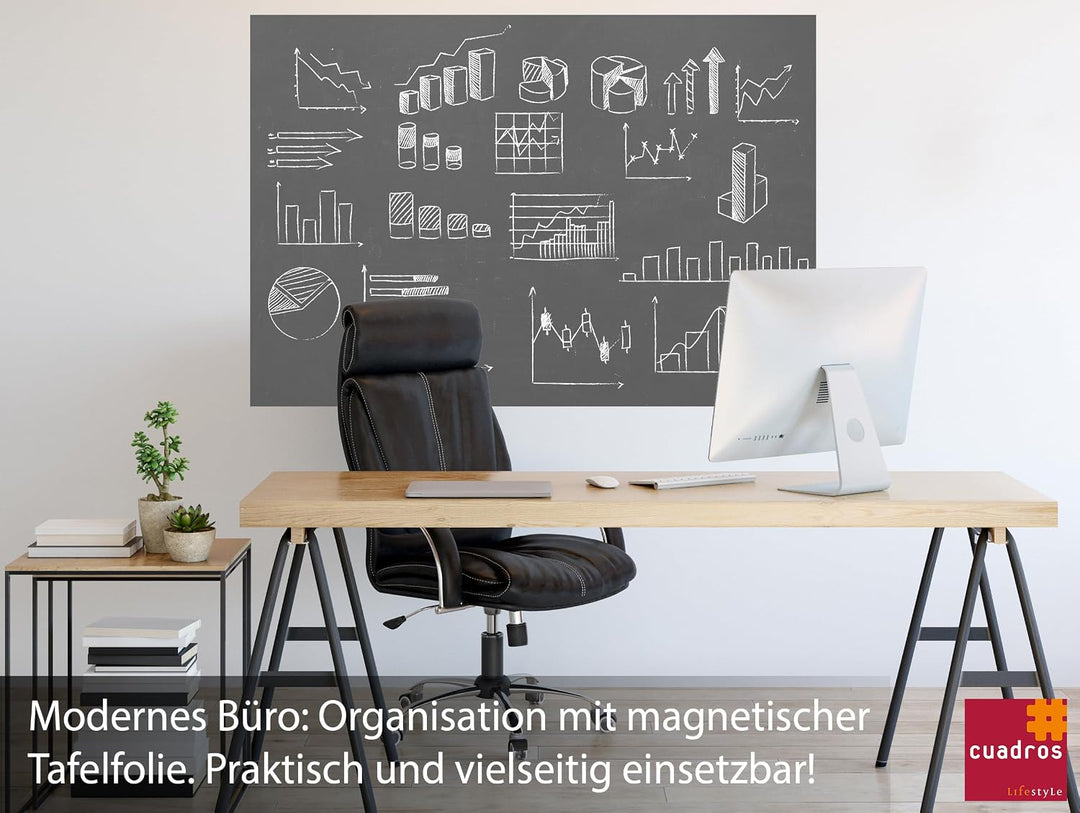 Cuadros Lifestyle Tafelfolie 100x500 cm | Magnetische und Selbstklebende Vinyl- Kreidefolie | Magnet