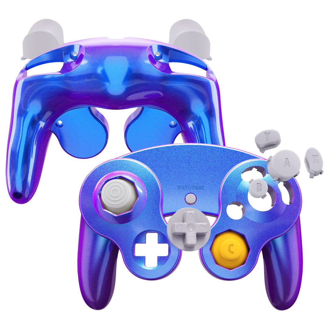 eXtremeRate Ersatz Grips Case Hülle kompatibel mit Nintendo Game Cube Controller, Griff Gehäuse & D-