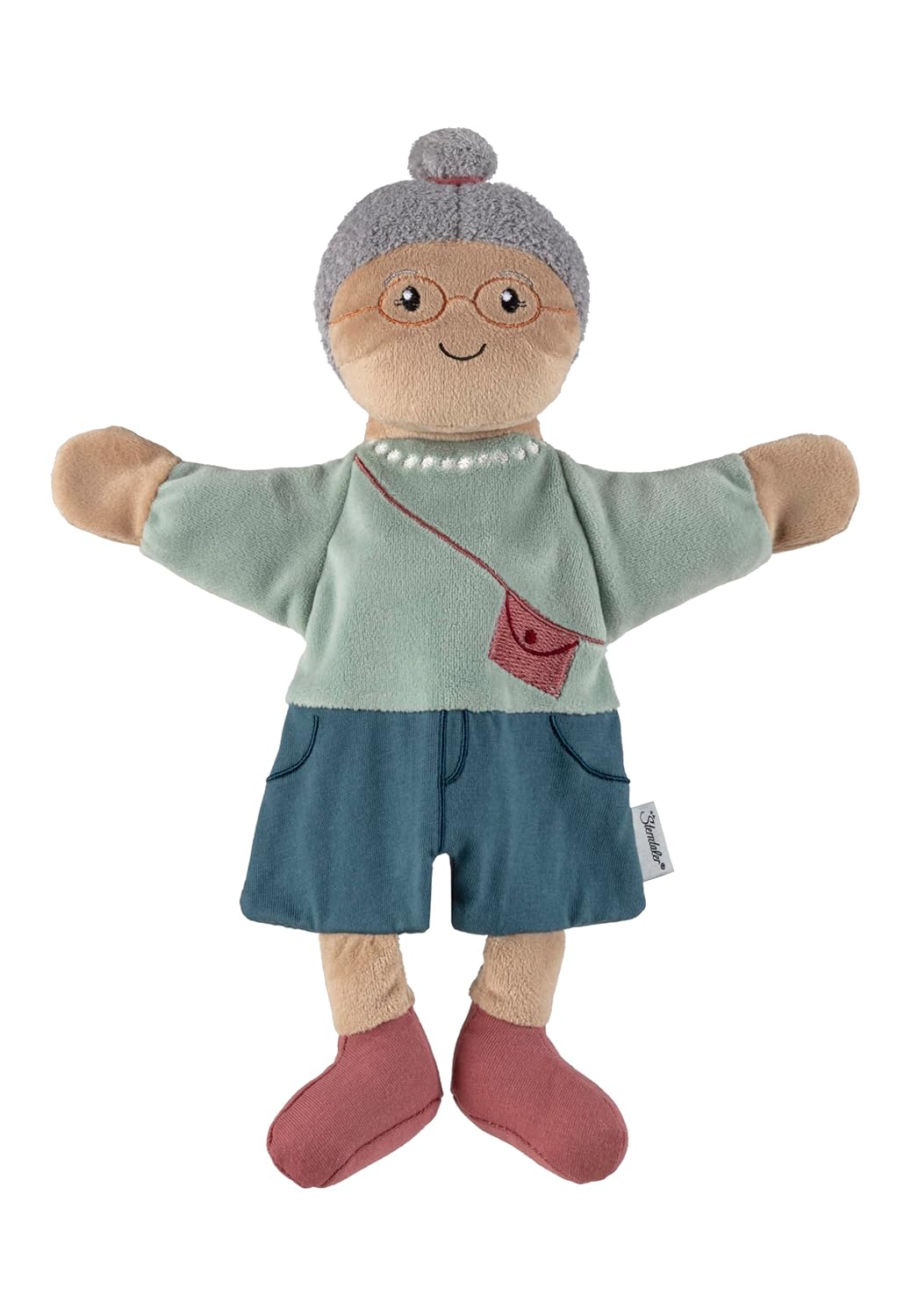 Handpuppe Oma, weiches Spielzeug für Kasperle Theater, zum Geschichten erzählen und erstes Rollenspi