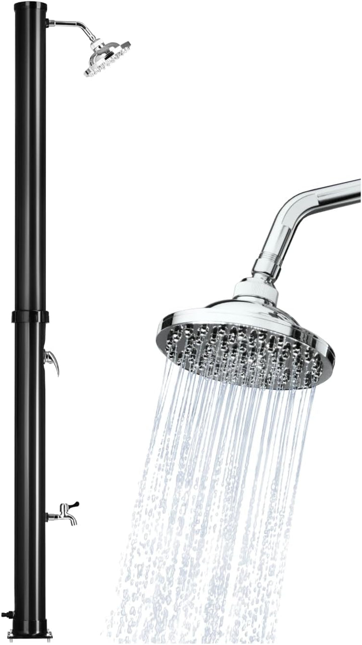 tectake® Gartendusche mit Duschkopf gross und Wasserhahn für Füsse, Solardusche 20l, solar Shower Au
