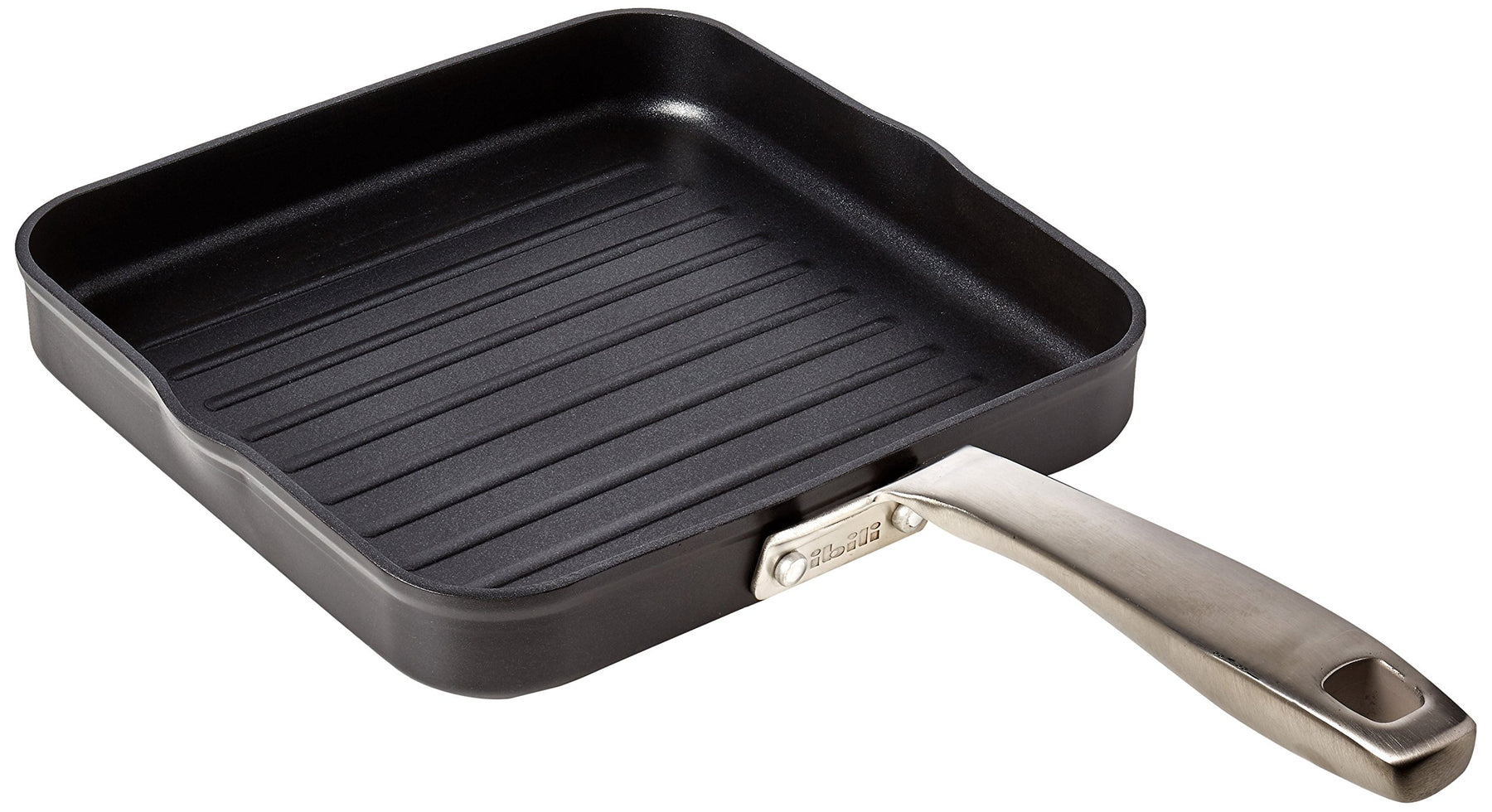 IBILI - Grillpfanne Titan, 23 cm, Aluminiumdruckguss, Anti-Haft, geeignet für Induktion 23 cms, 23 c