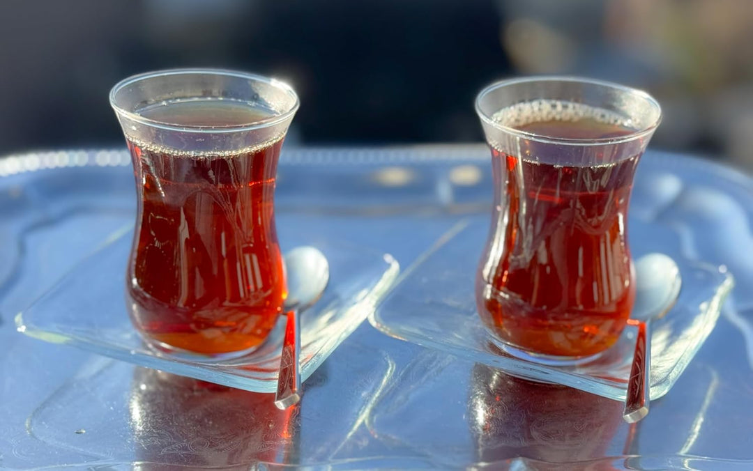 Topkapi - 18-tlg Türkisches Tee-Set Ajda-Sultan, 6 Teegläser, 6 Untersetzer, 6 Teelöffel, Komplett-S