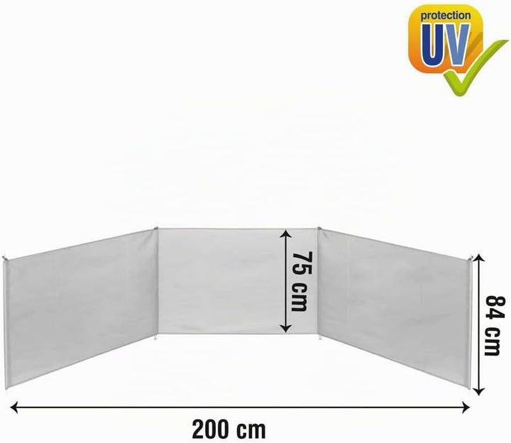 AKTIVE Unisex-Jugendliche 53442 Faltbarer Strand-Windschutz, blau, 200 x 75 cm, 200 x 75 cm