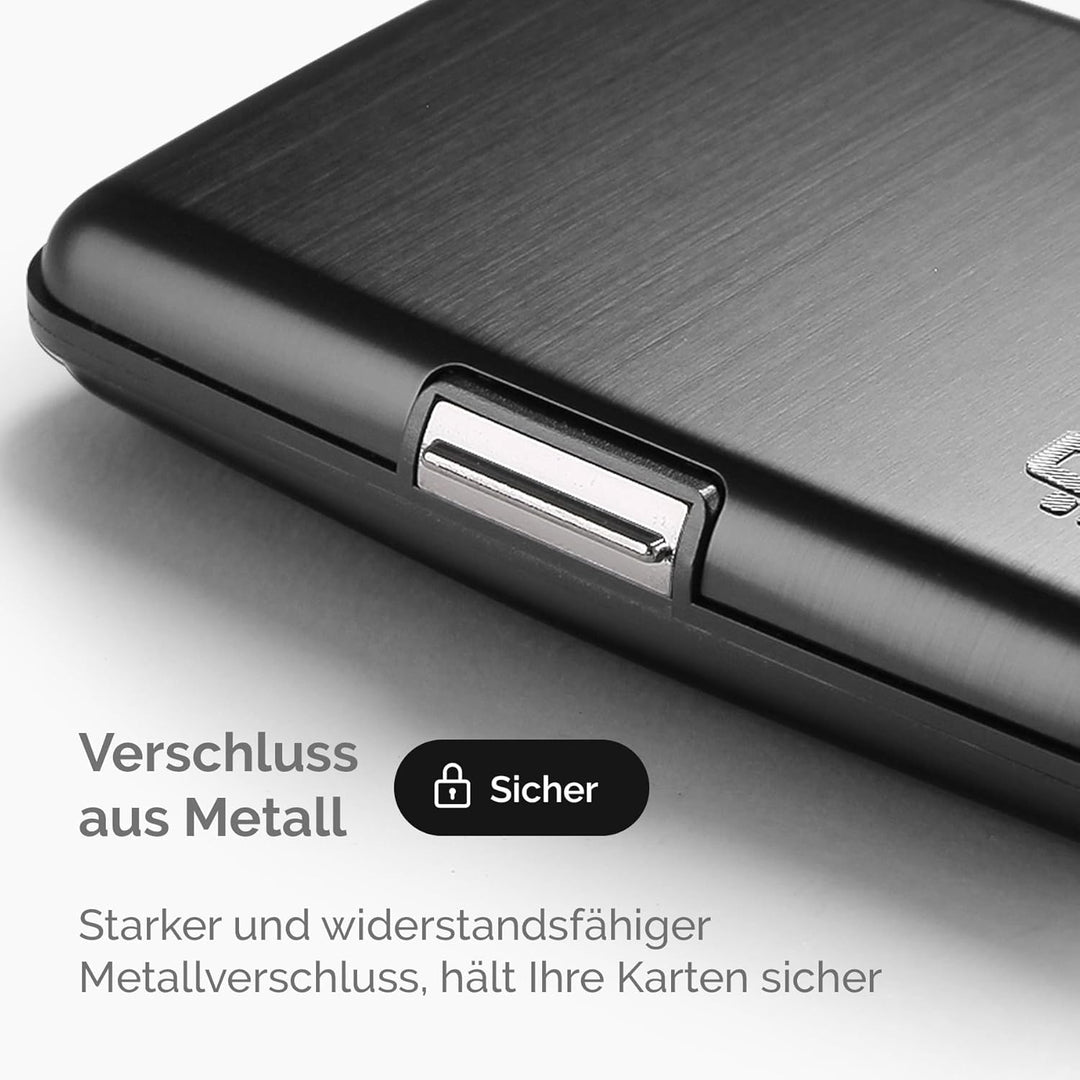 ÖGON -DESIGNS- Aluminium Kartenetui, RFID-Schutz vor Betrug und Entmagnetisierung, Kompakte Geldbörs