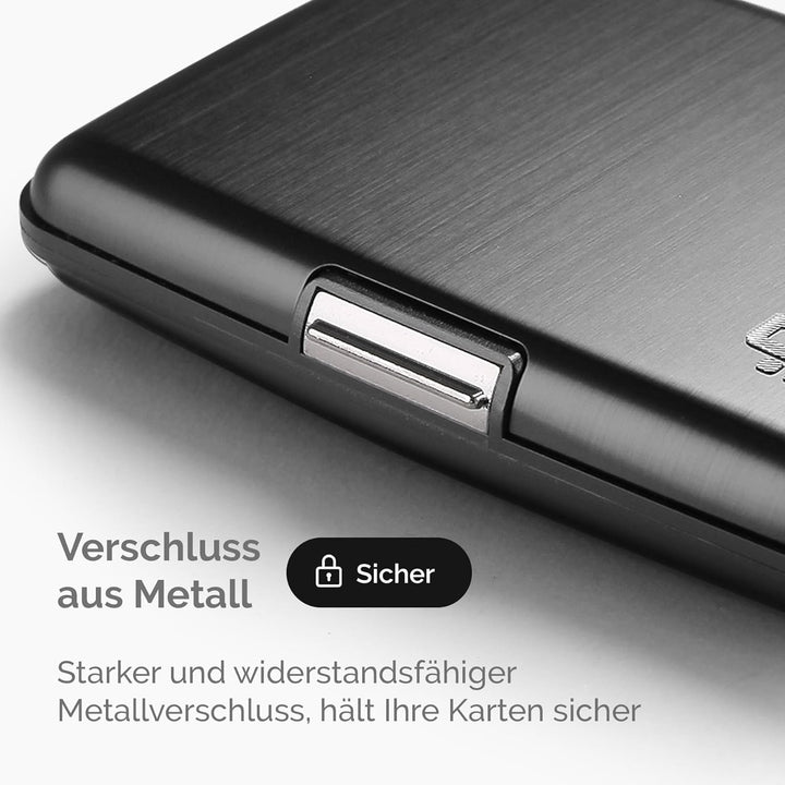 ÖGON -DESIGNS- Aluminium Kartenetui, RFID-Schutz vor Betrug und Entmagnetisierung, Kompakte Geldbörs