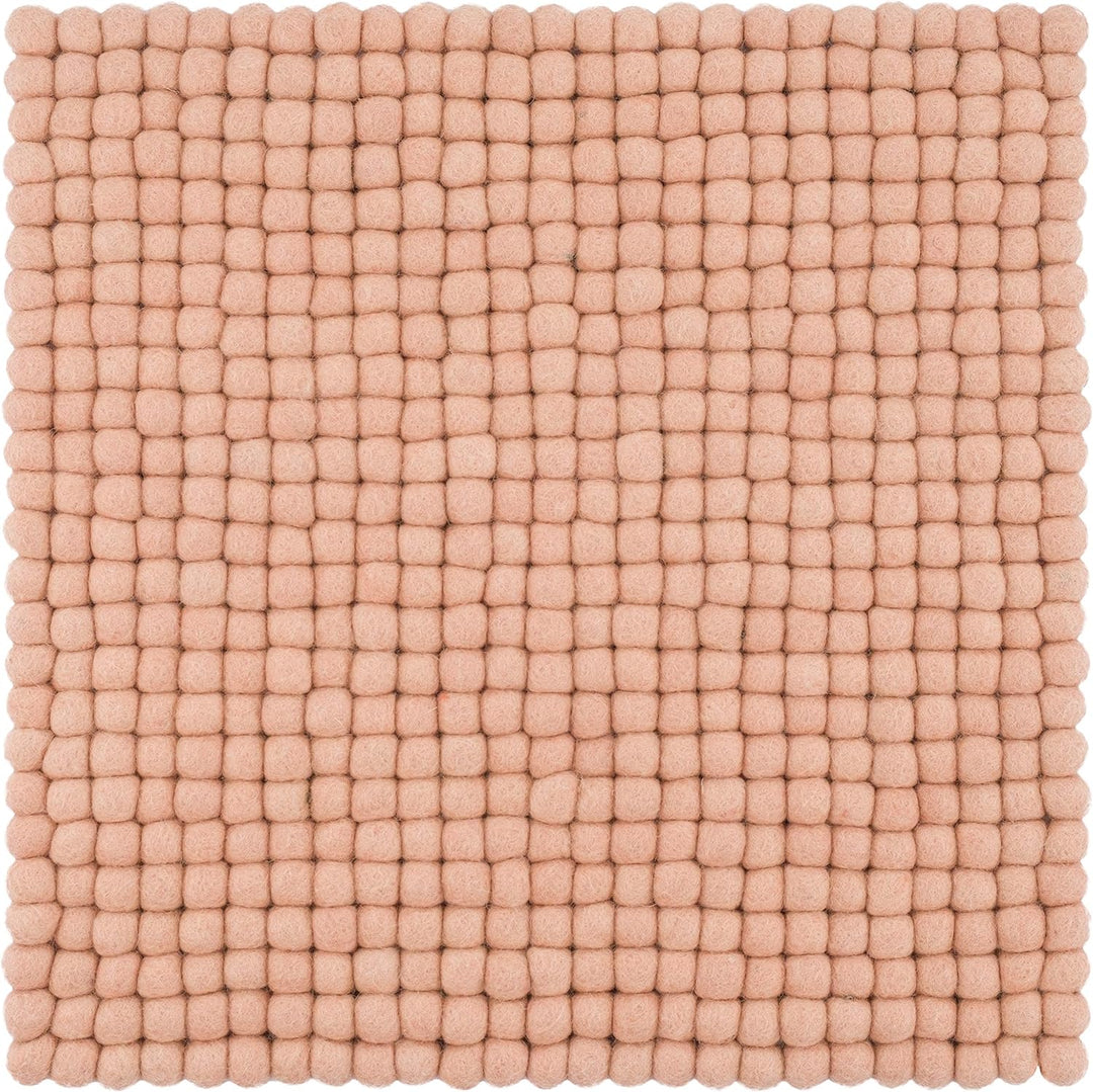 myfelt Filzkugel-Sitzauflage Stuhlauflage - Merle - quadratisch, 36x36 cm, Rosa, Rosa
