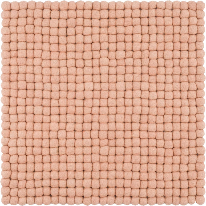 myfelt Filzkugel-Sitzauflage Stuhlauflage - Merle - quadratisch, 36x36 cm, Rosa, Rosa