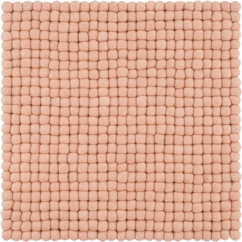 myfelt Filzkugel-Sitzauflage Stuhlauflage - Merle - quadratisch, 36x36 cm, Rosa, Rosa