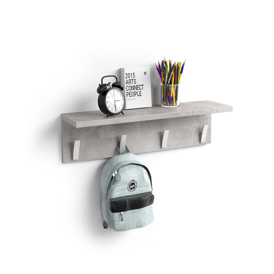 MOBILI FIVER, Rachele Wandgarderobe, 60 cm, grauer Beton, Made In Italy 60 cm Grauer Beton, 60 cm Gr