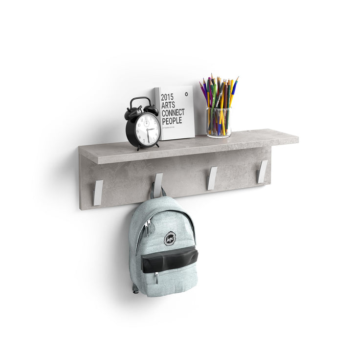MOBILI FIVER, Rachele Wandgarderobe, 60 cm, grauer Beton, Made In Italy 60 cm Grauer Beton, 60 cm Gr