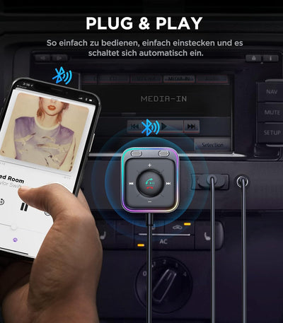 JOYROOM 2024 Aux Bluetooth Adapter Auto mit Freisprecheinrichtung,【Hi-Fi Stereo Audio】 USB Bluetooth