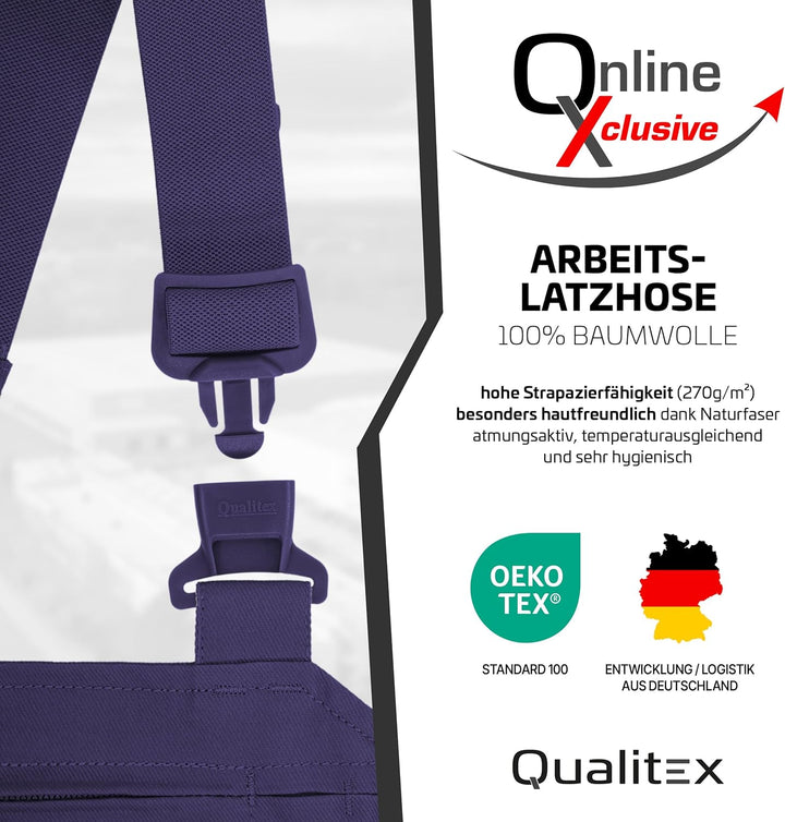 Qualitex Arbeits-Latzhose BW 270 42 Hydronblau, 42 Hydronblau