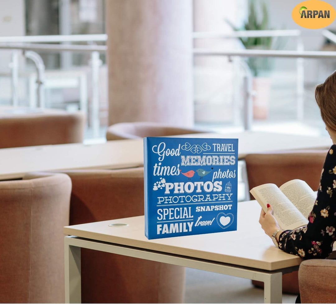 Arpan Ringbuch-Fotoalbum für 500 Fotos à 10 x 15 cm, Blau Einzelbett, Einzelbett