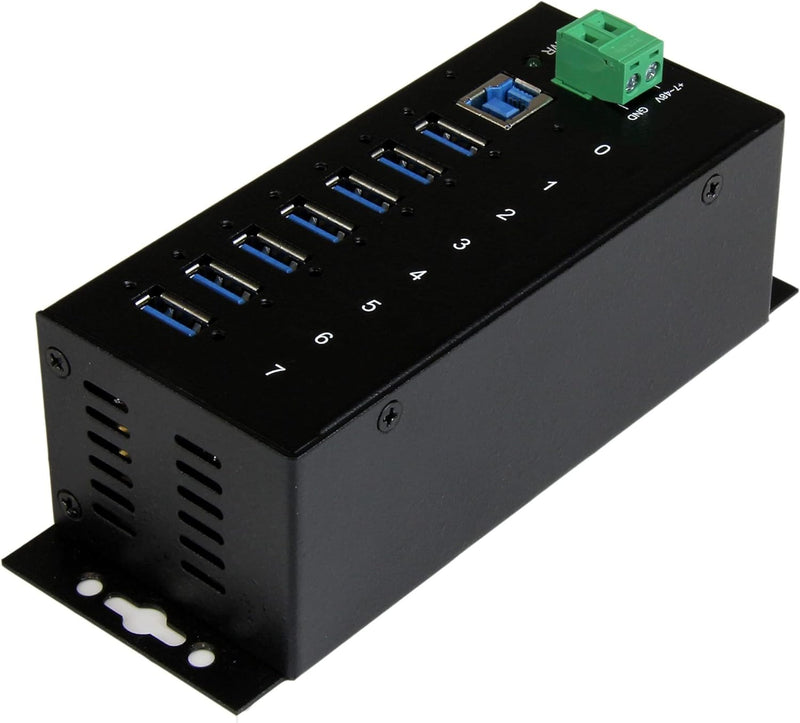 StarTech.com Industrieller 7 Port USB 3.0 Hub mit Überspannungsschutz - USB Hub zur Klemmleisten / D