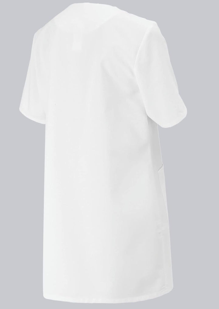 BP 1640-485-21-56n Damen-Kasack, 1/2 Hülse, V-Ausschnitt mit Druckknopfband, 215,00 g/m² Stoffmischu