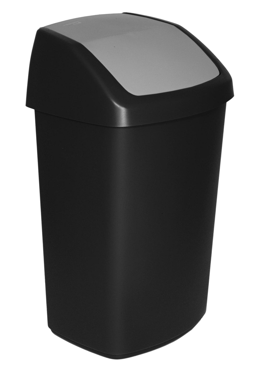 Curver Abfalleimer Swing-Top 50l in schwarz/grau, Plastik, 35 x 25 x 10 cm