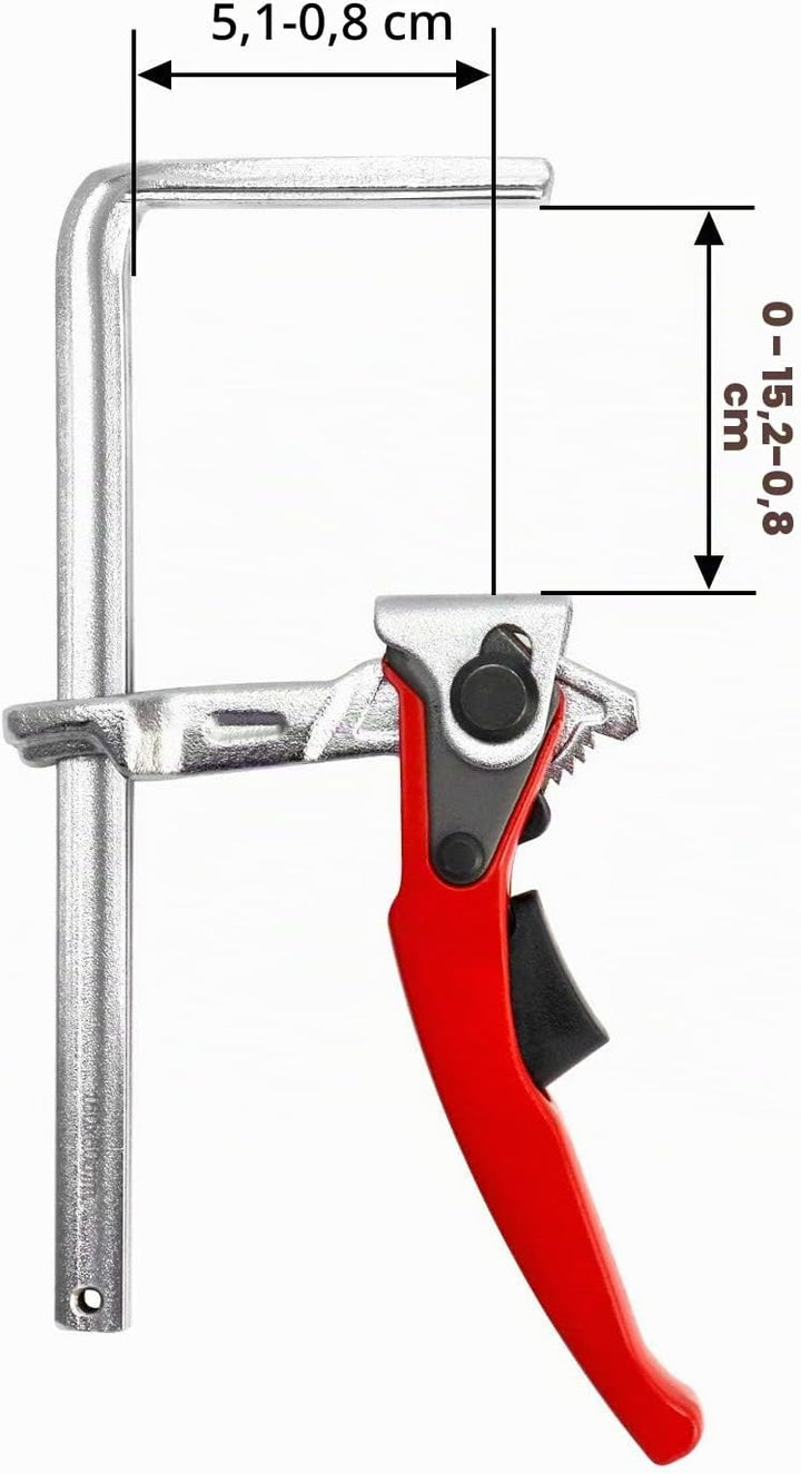 QWORK® Zwinge, Tischzwinge, Hebelzwinge, Schnellspanner mit 160mm Kapazität und 60mm Kehlentiefe zum