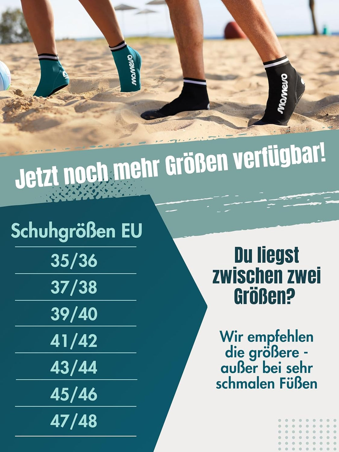 Momevo Beachmates Beachvolleyball Socken - schützende Beachsocken aus Neopren und Elasthan - idealer