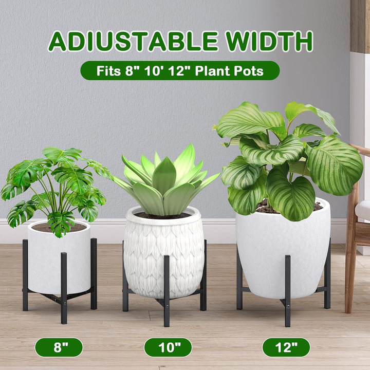Pflanzenständer, 2 Pack Verstellbarer Blumentopfständer, Blumenhocker Innen, Metall Pflanzenregal Bl