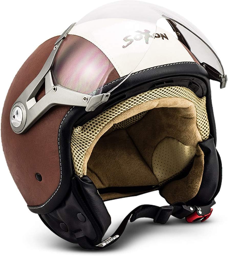 Soxon® SP-325 „Vintage“ · Jet-Helm · Motorrad-Helm Roller-Helm Scooter-Helm Moped Mofa-Helm Chopper