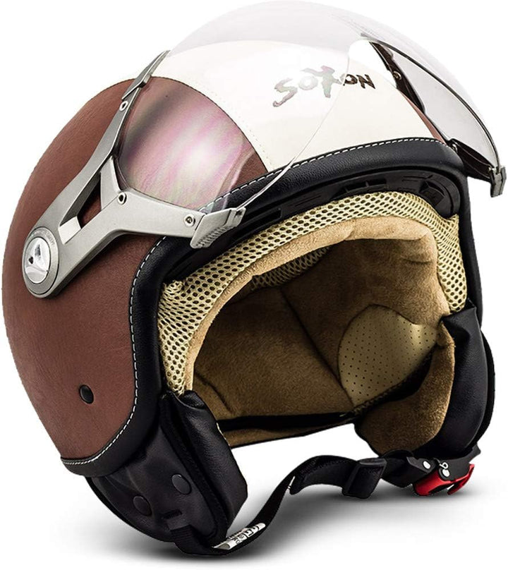 Soxon® SP-325 „Vintage“ · Jet-Helm · Motorrad-Helm Roller-Helm Scooter-Helm Moped Mofa-Helm Chopper