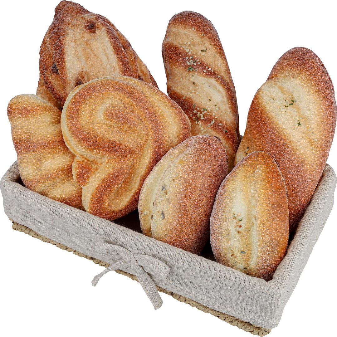 7Stück Künstliches Brot Deko Set,Gefälschtes Französisches Baguette | realistisch attrappen set, cro