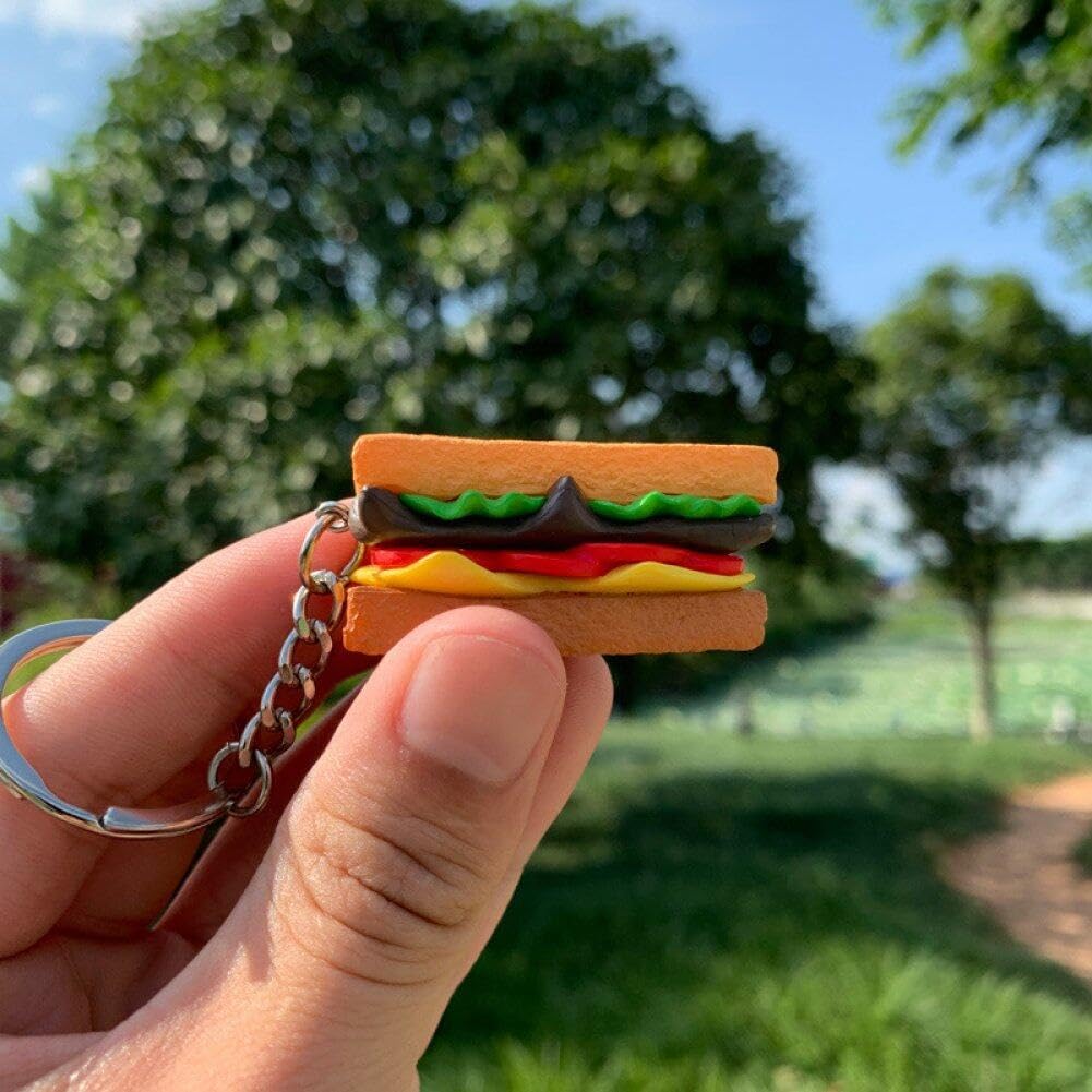 8 Pcs Food Keychain Mini Simulation Sandwich Schlüsselbund Food Anhänger Kreativer Köstlicher Lebens