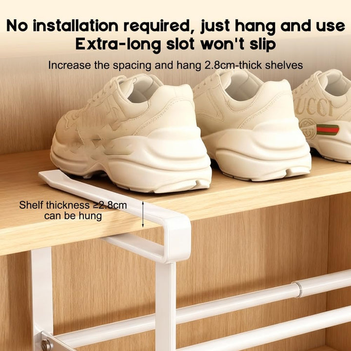 RANJIMA Unterregal Hängekorb Ausziehbar, Hängendes Schuhregal Organizer im Schrank, Verstellbarer 40