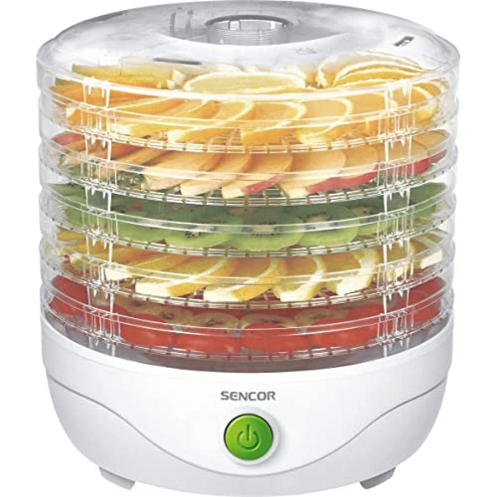 SENCOR SFD 750WH Dörrgerät für - Klötzen, Pflaumen, Aprikosen, Bananen,Trockenfleisch, getrockneten