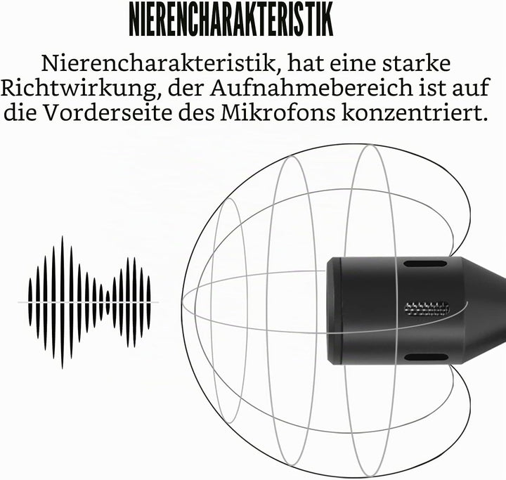 Andoer Mini Plug-in Smartphone Mikrofon Handy Mic Niere Tonabnehmer Typ-C Stecker 90° Winkel einstel