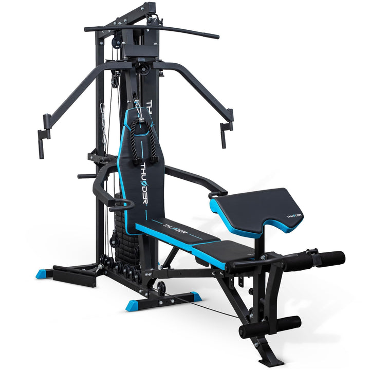 THUNDER Multifunktionale Kraftstation Home Gym Fitnessstation mit Kabelzug & Muskelaufbau Training Z