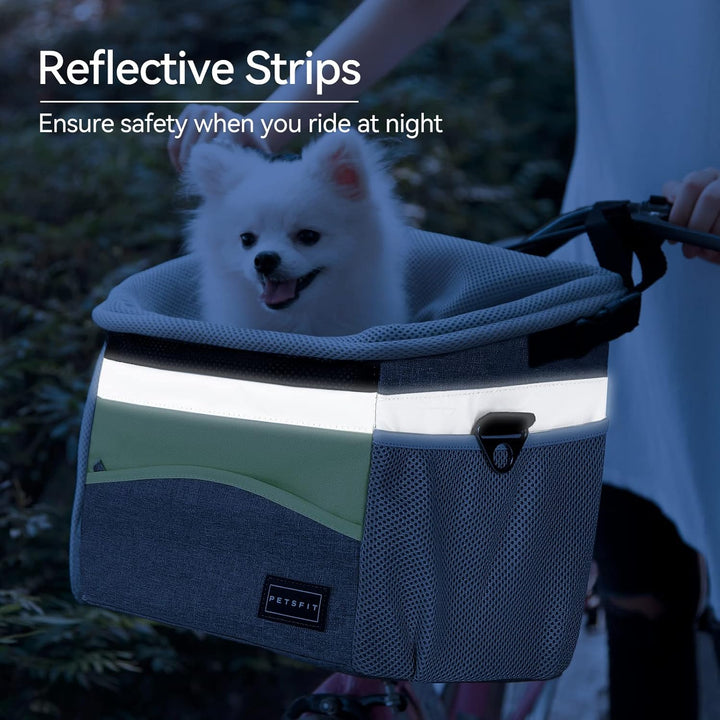 Petsfit Korb für Hunde, Transporttasche für Katzen, Transportrucksack, Tragetasche, Schultergurt, fa