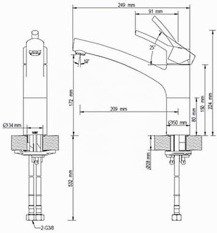 Lenz NEXO² Küchenarmatur chrom 46060002, Chrom