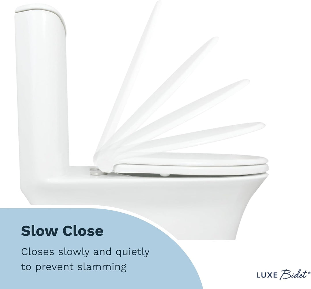 Luxe Bidet LUXE TS1008E Toilettensitz, länglich, bequeme Passform, mit Absenkautomatik, Quick-Releas