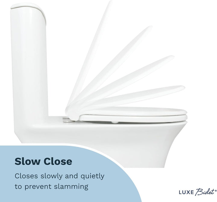 Luxe Bidet LUXE TS1008E Toilettensitz, länglich, bequeme Passform, mit Absenkautomatik, Quick-Releas