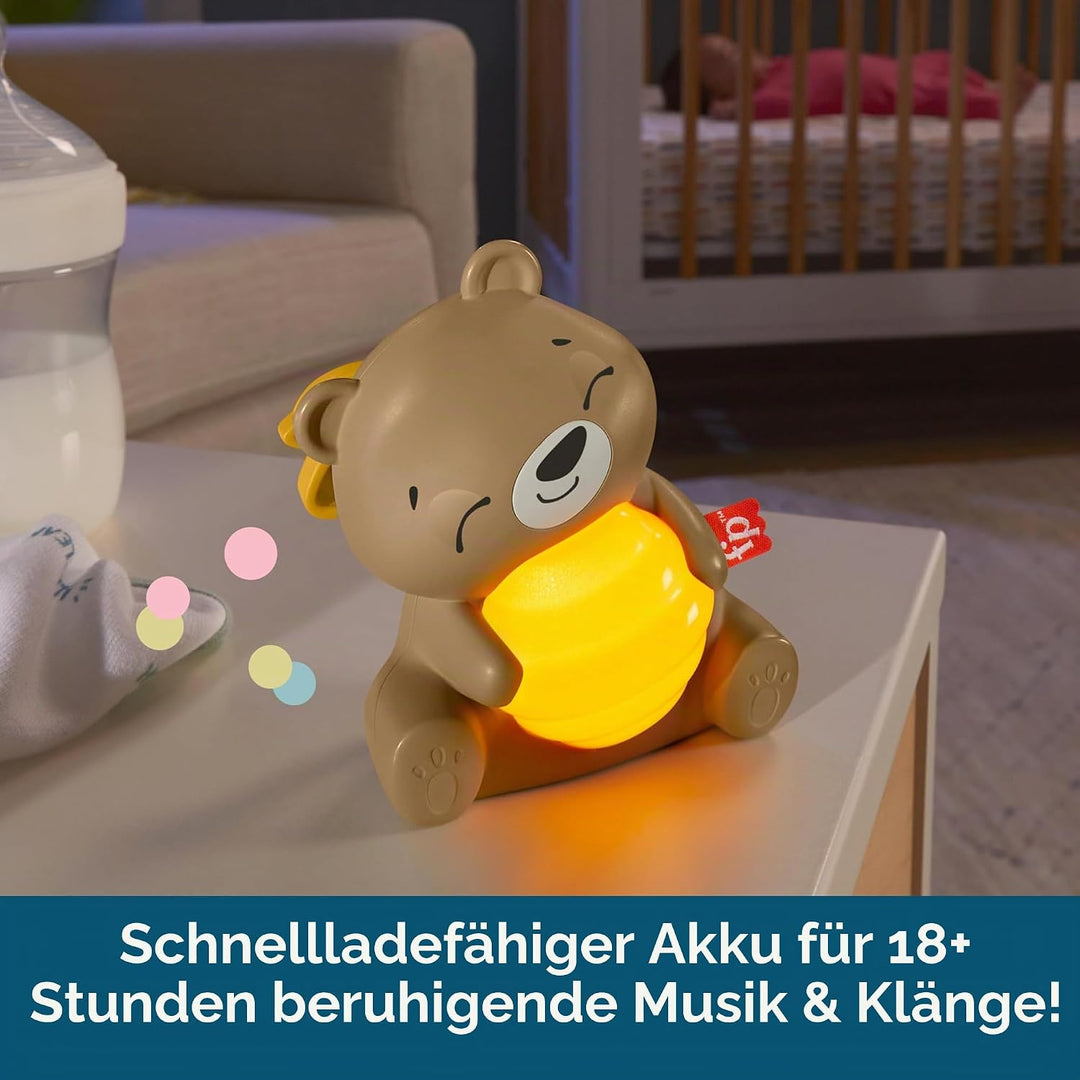 Fisher-Price Beruhigendes Bärchen Spieluhr zum Mitnehmen für Babys mit Nachtlicht und einstellbarem