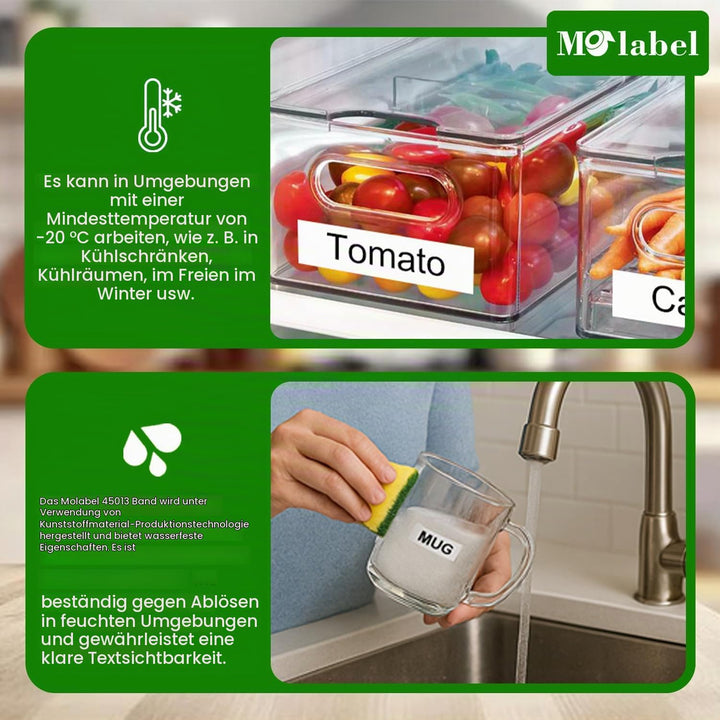 10 x Molabel Compatible Label Tape Replacement for Dymo D1 45013 S0720530 Label Tape （12 mm x 7 m） L