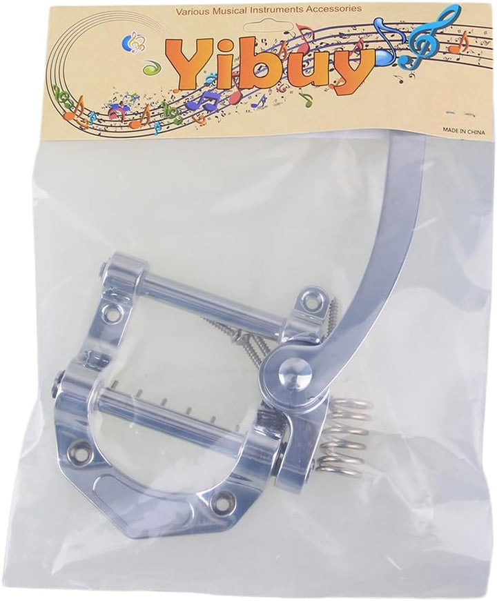 Yibuy Tremolo-Einheit für E-Gitarre, Zinklegierung, 224 x 98 mm, silberfarben Silver, Silver