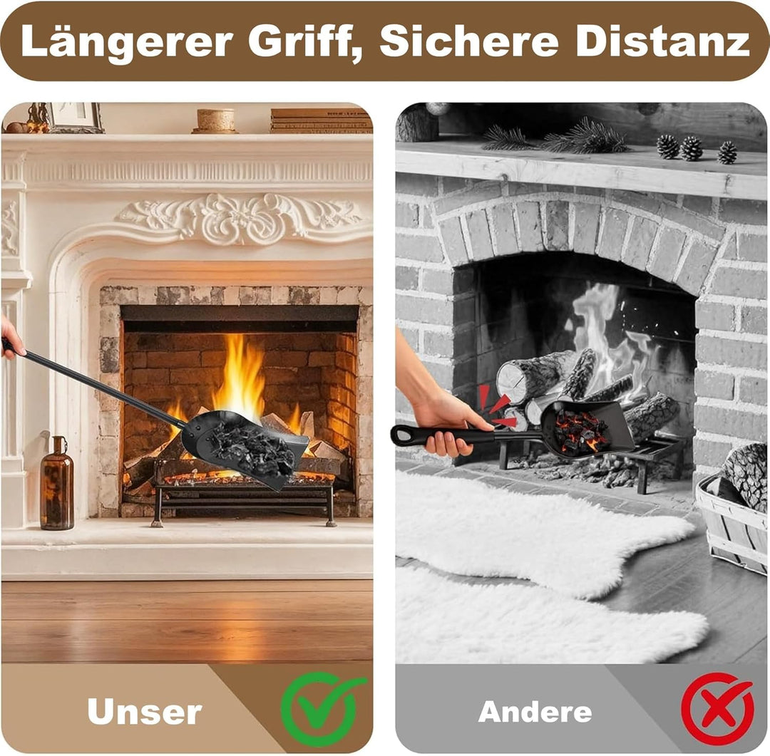 Amagabeli 32"(81cm) Kamin Ascheschaufel Schwerer Stahl Kamin Schaufel Asche Schaufel Gärtner Schaufe
