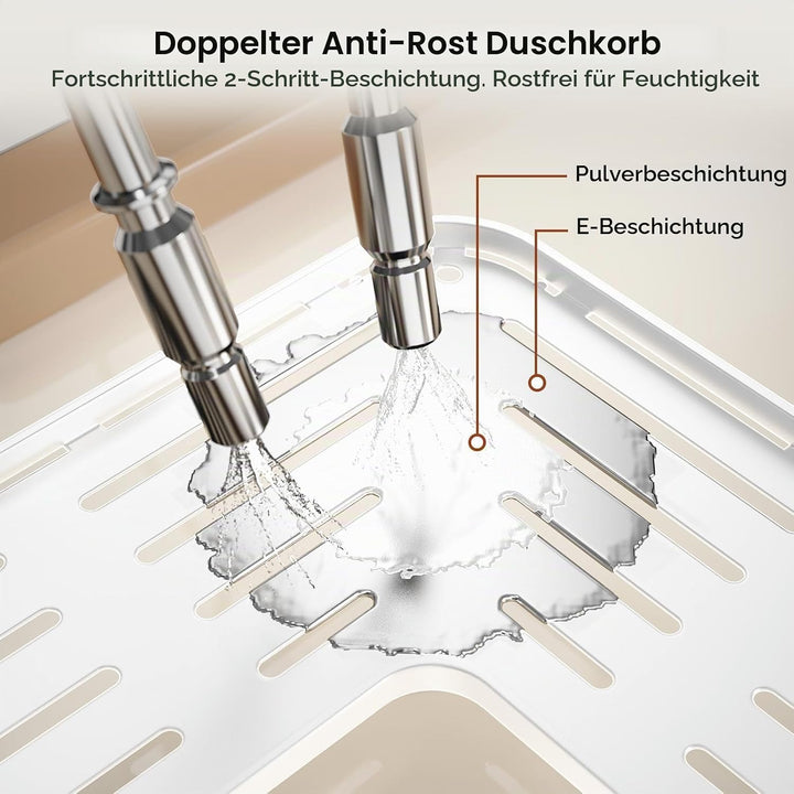 Orimade 3 Stück Duschregal Stehend Rostfrei,Ecke Duschablage Freistehende, Duschablage ohne Bohren f
