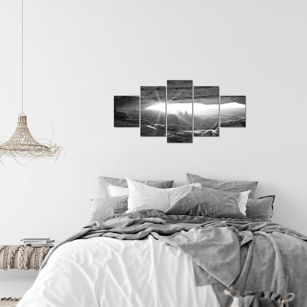 Runa Art Wandbilder Grand Canyon 5 Teilig Bild auf Vlies Leinwand Deko Wohnzimmer Schlafzimmer Berge