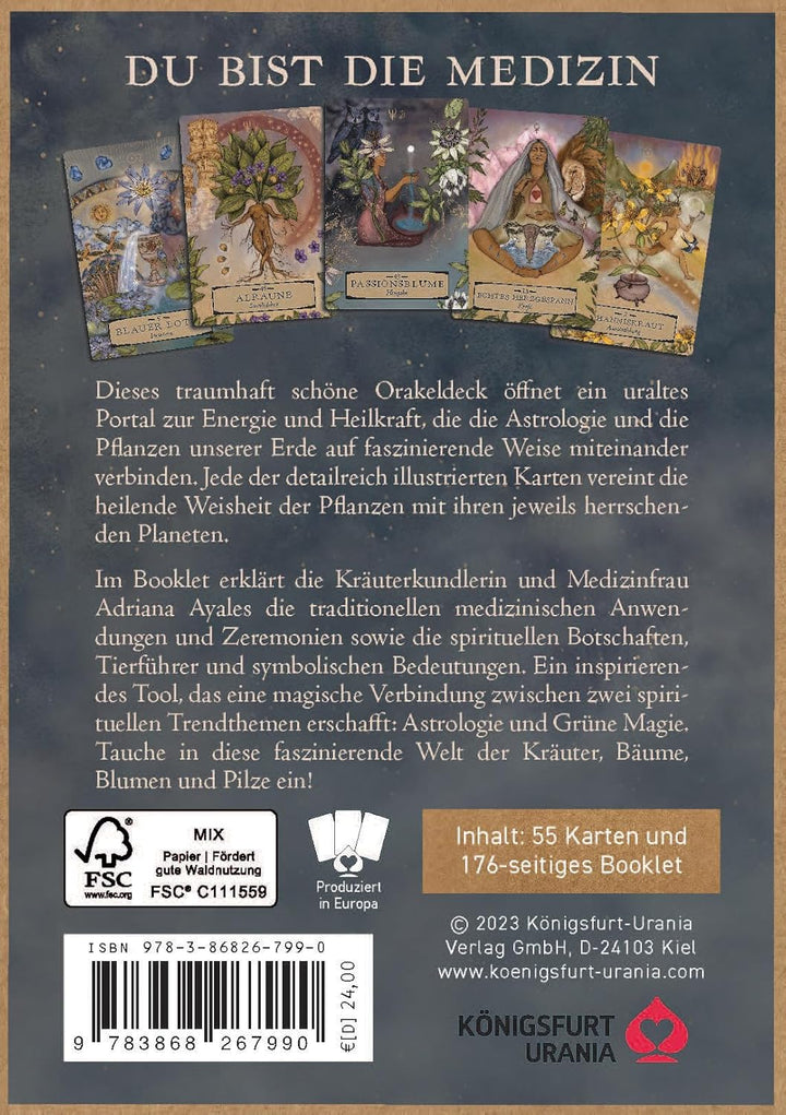 Herbal Astrology Orakel: 55 Karten mit Botschaften und Anleitungen (Stülpdeckelschachtel mit Goldprä