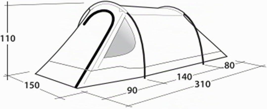 Outwell Unisex – Erwachsene Earth Wurfzelte, Blau, 310 x 150 x 110 cm