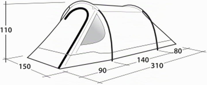 Outwell Unisex – Erwachsene Earth Wurfzelte, Blau, 310 x 150 x 110 cm